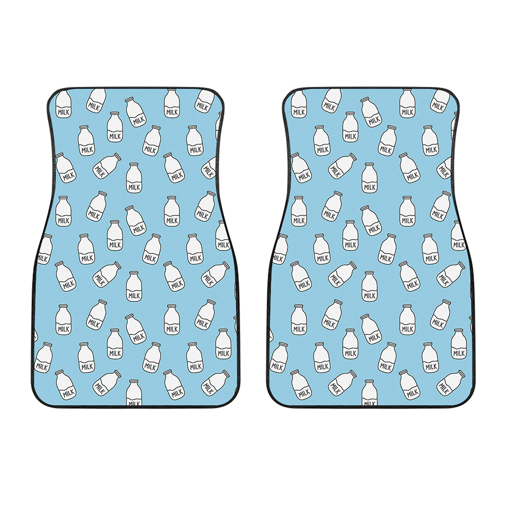 Milk Bottle Cartoon Pattern Print Front Car Floor Mats