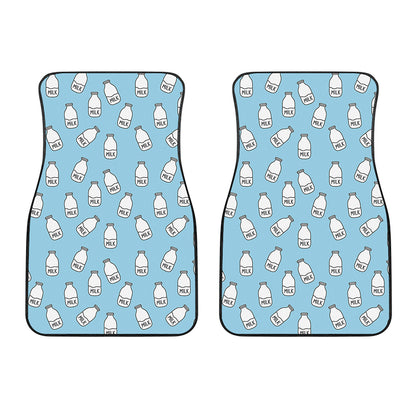 Milk Bottle Cartoon Pattern Print Front Car Floor Mats