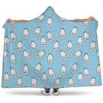 Milk Bottle Cartoon Pattern Print Hooded Blanket