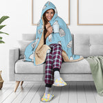Milk Bottle Cartoon Pattern Print Hooded Blanket