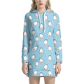 Milk Bottle Cartoon Pattern Print Pullover Hoodie Dress