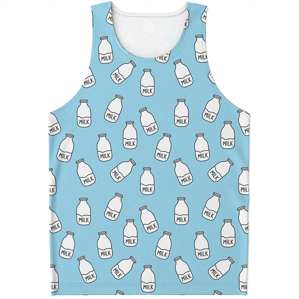 Milk Bottle Cartoon Pattern Print Men's Tank Top