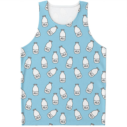 Milk Bottle Cartoon Pattern Print Men's Tank Top