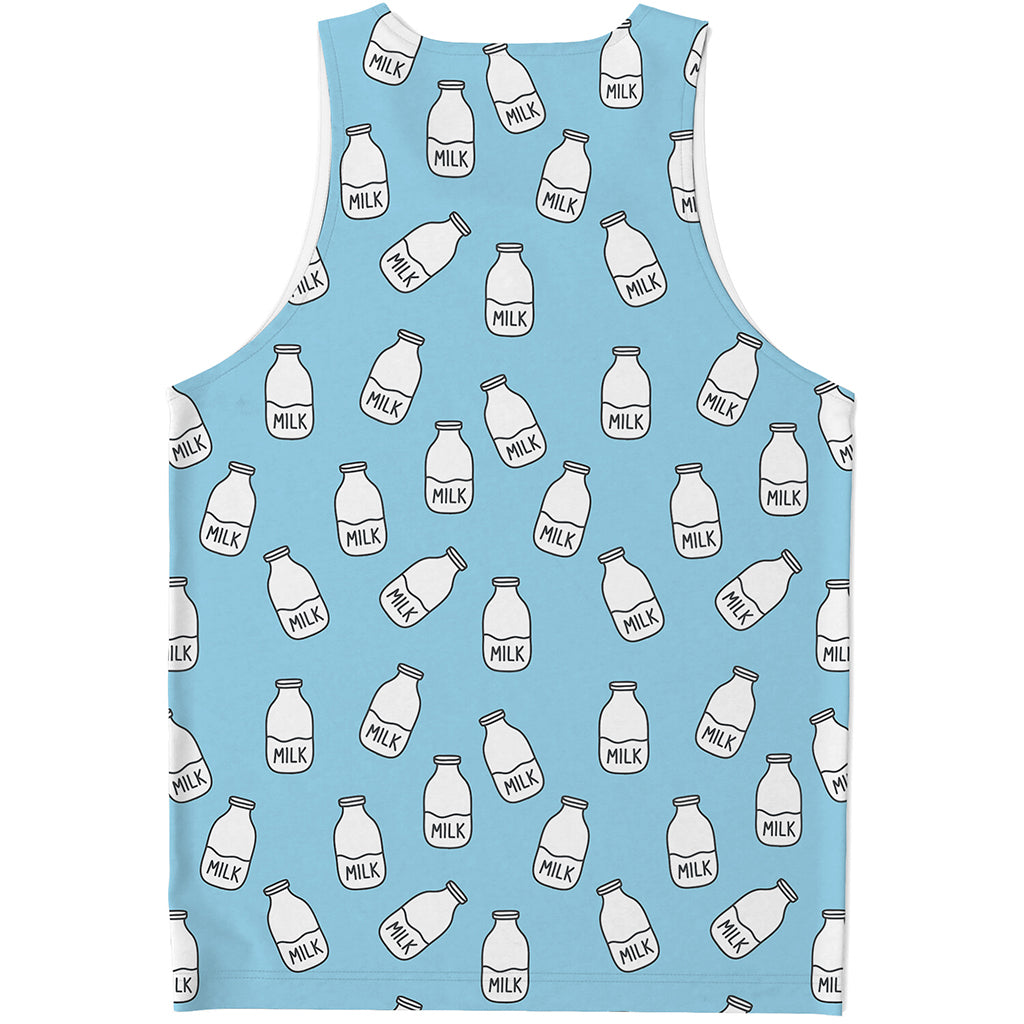 Milk Bottle Cartoon Pattern Print Men's Tank Top