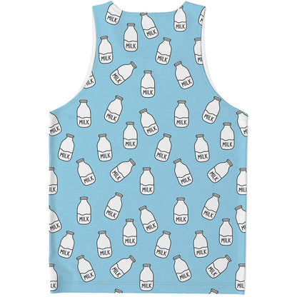Milk Bottle Cartoon Pattern Print Men's Tank Top