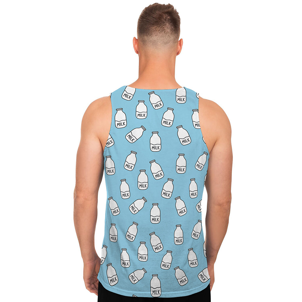Milk Bottle Cartoon Pattern Print Men's Tank Top