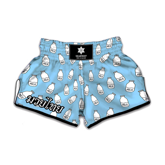 Milk Bottle Cartoon Pattern Print Muay Thai Boxing Shorts
