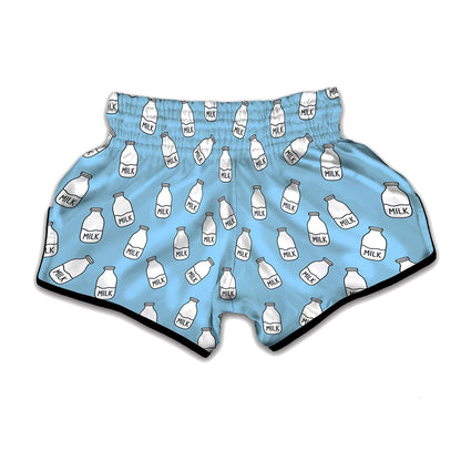 Milk Bottle Cartoon Pattern Print Muay Thai Boxing Shorts