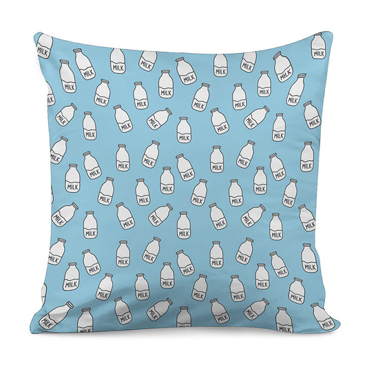 Milk Bottle Cartoon Pattern Print Pillow Cover