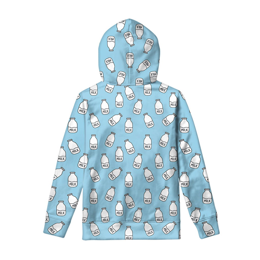 Milk Bottle Cartoon Pattern Print Pullover Hoodie