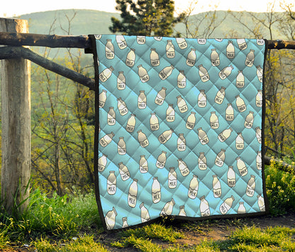 Milk Bottle Cartoon Pattern Print Quilt