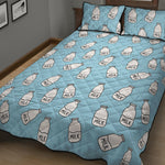 Milk Bottle Cartoon Pattern Print Quilt Bed Set