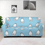 Milk Bottle Cartoon Pattern Print Sofa Cover