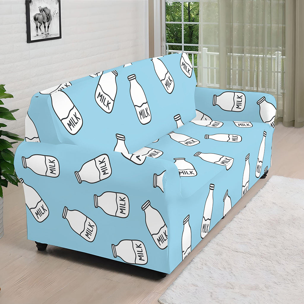 Milk Bottle Cartoon Pattern Print Sofa Cover