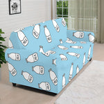 Milk Bottle Cartoon Pattern Print Sofa Cover