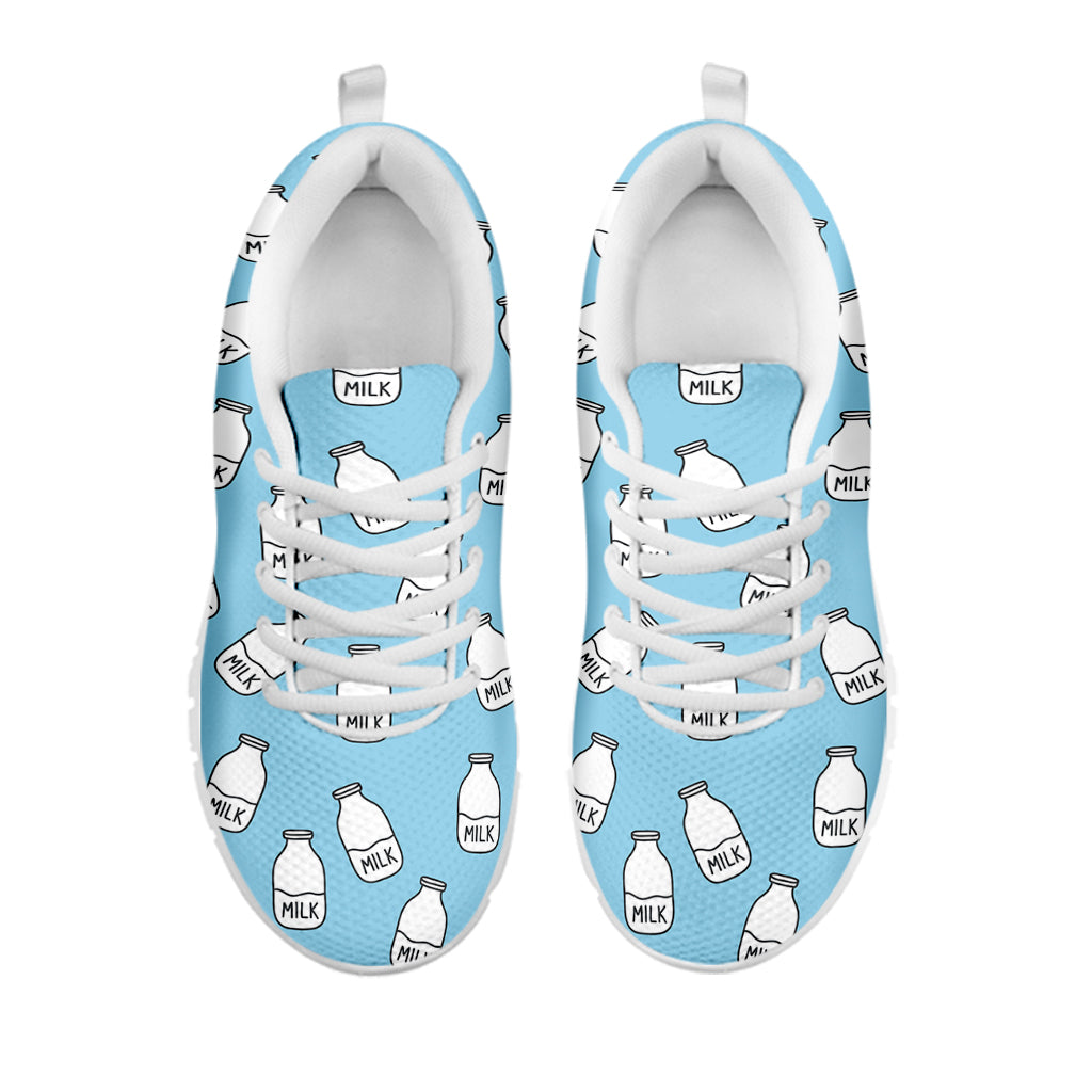 Milk Bottle Cartoon Pattern Print White Sneakers