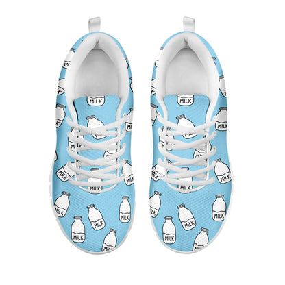 Milk Bottle Cartoon Pattern Print White Sneakers