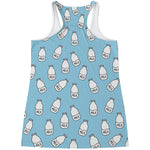 Milk Bottle Cartoon Pattern Print Women's Racerback Tank Top