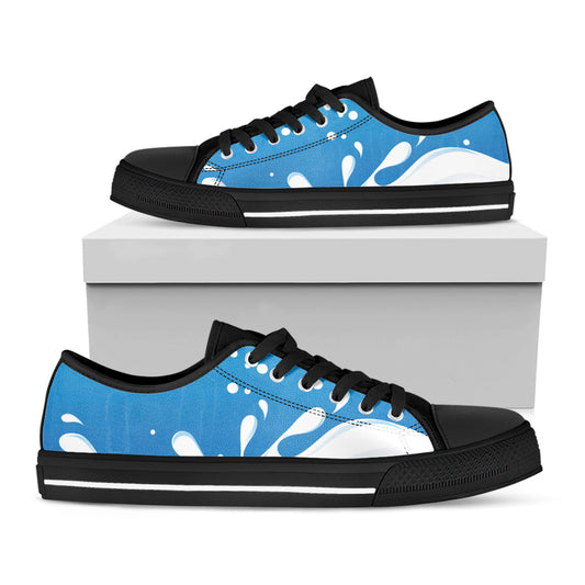 Milk Print Black Low Top Shoes