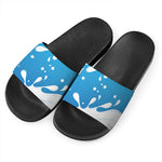 Milk Print Black Slide Sandals