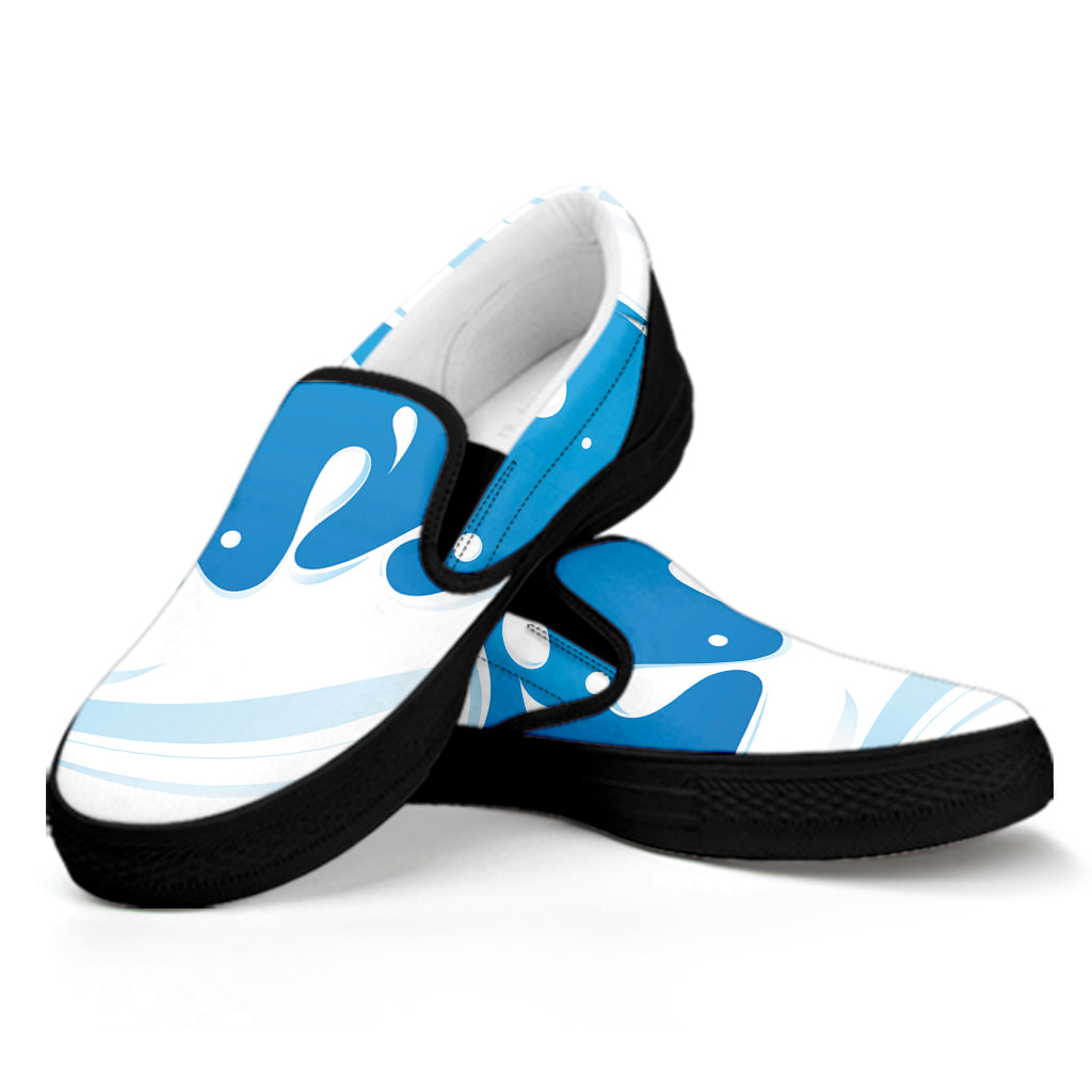 Milk Print Black Slip On Shoes
