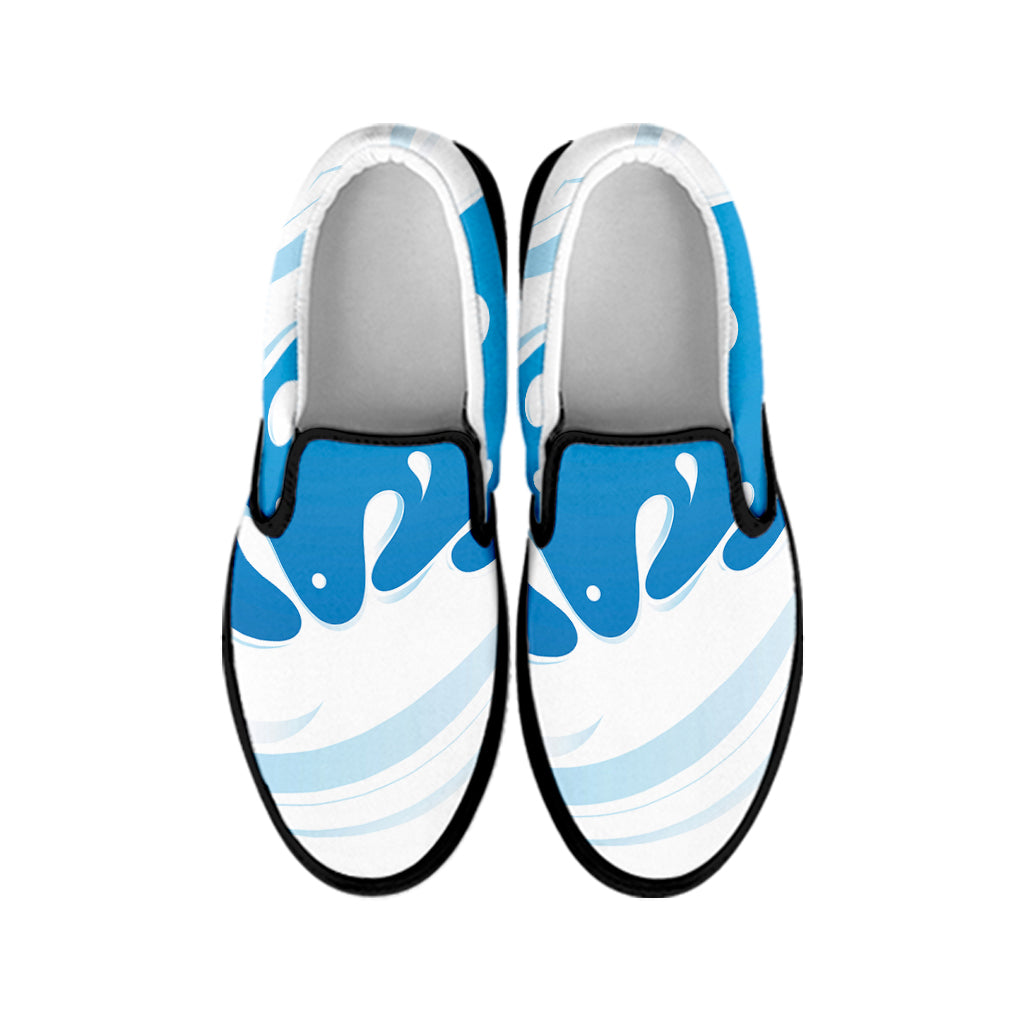 Milk Print Black Slip On Shoes