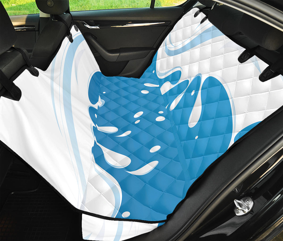 Milk Print Pet Car Back Seat Cover