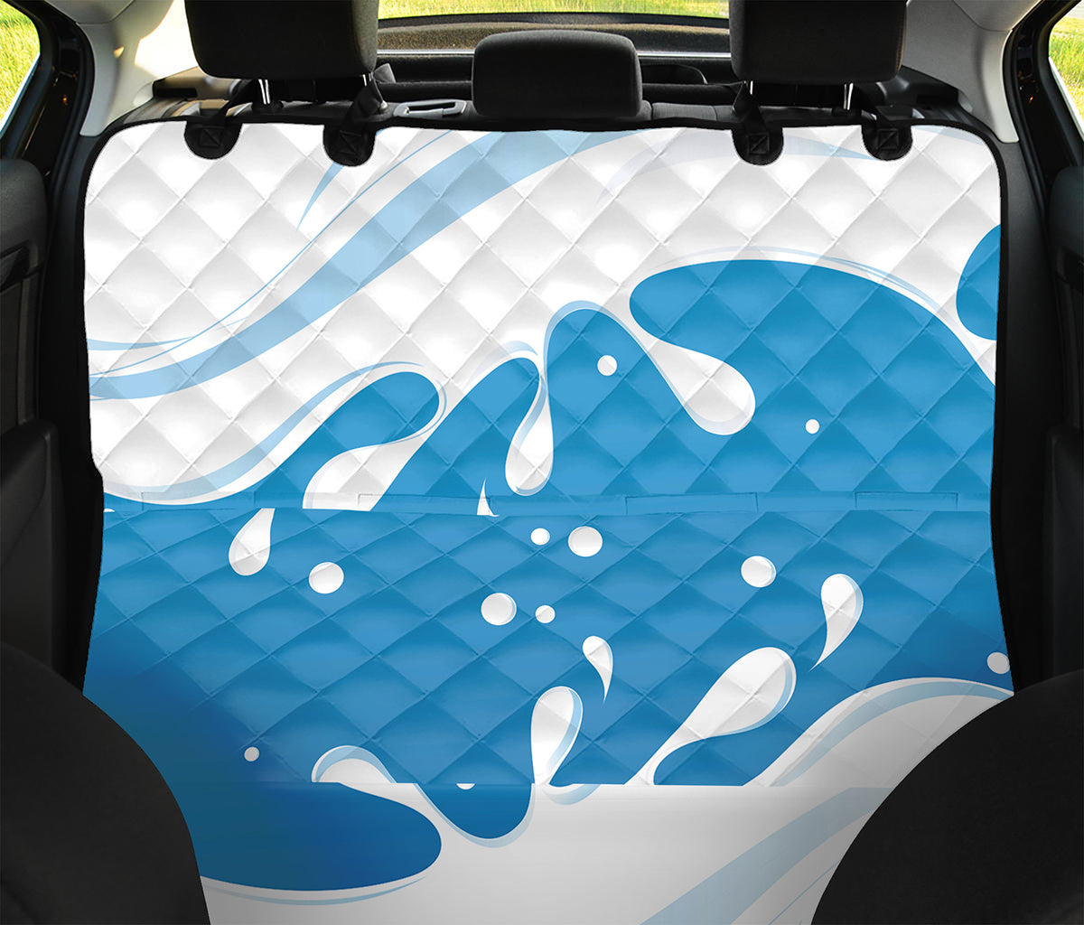 Milk Print Pet Car Back Seat Cover