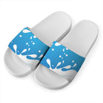 Milk Print White Slide Sandals