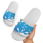 Milk Print White Slide Sandals