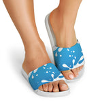 Milk Print White Slide Sandals