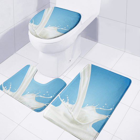 Milk Splash Print 3 Piece Bath Mat Set