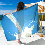 Milk Splash Print Beach Sarong Wrap