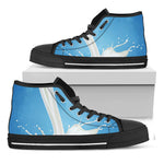Milk Splash Print Black High Top Shoes