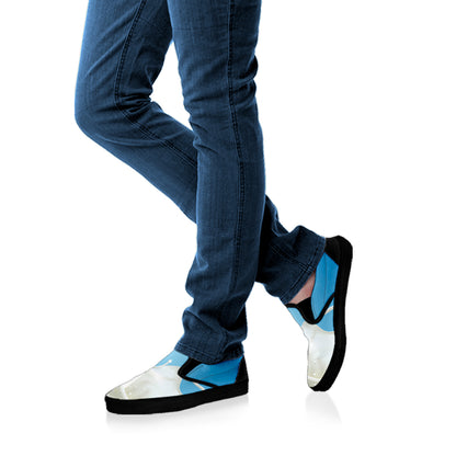 Milk Splash Print Black Slip On Shoes