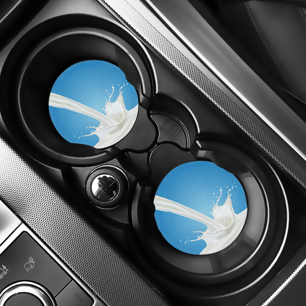 Milk Splash Print Car Coasters