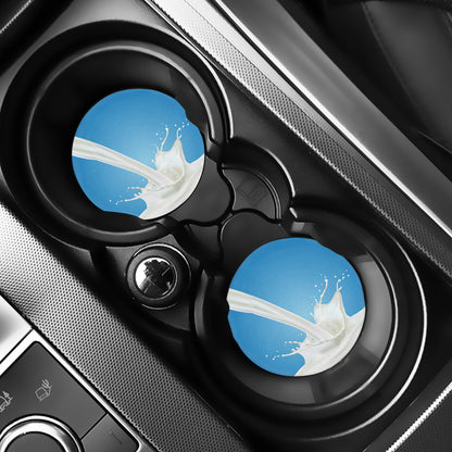 Milk Splash Print Car Coasters