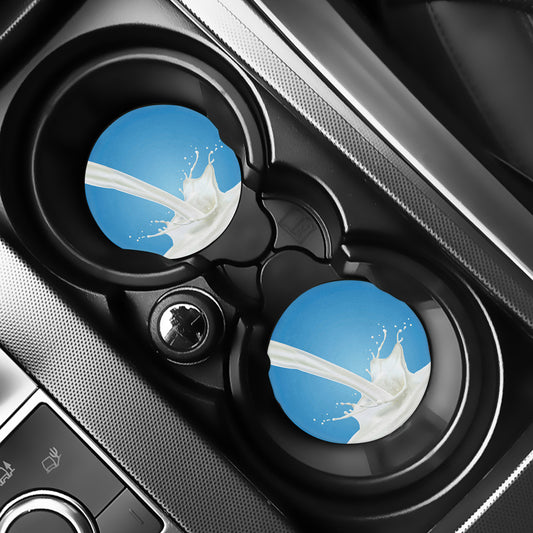 Milk Splash Print Car Coasters