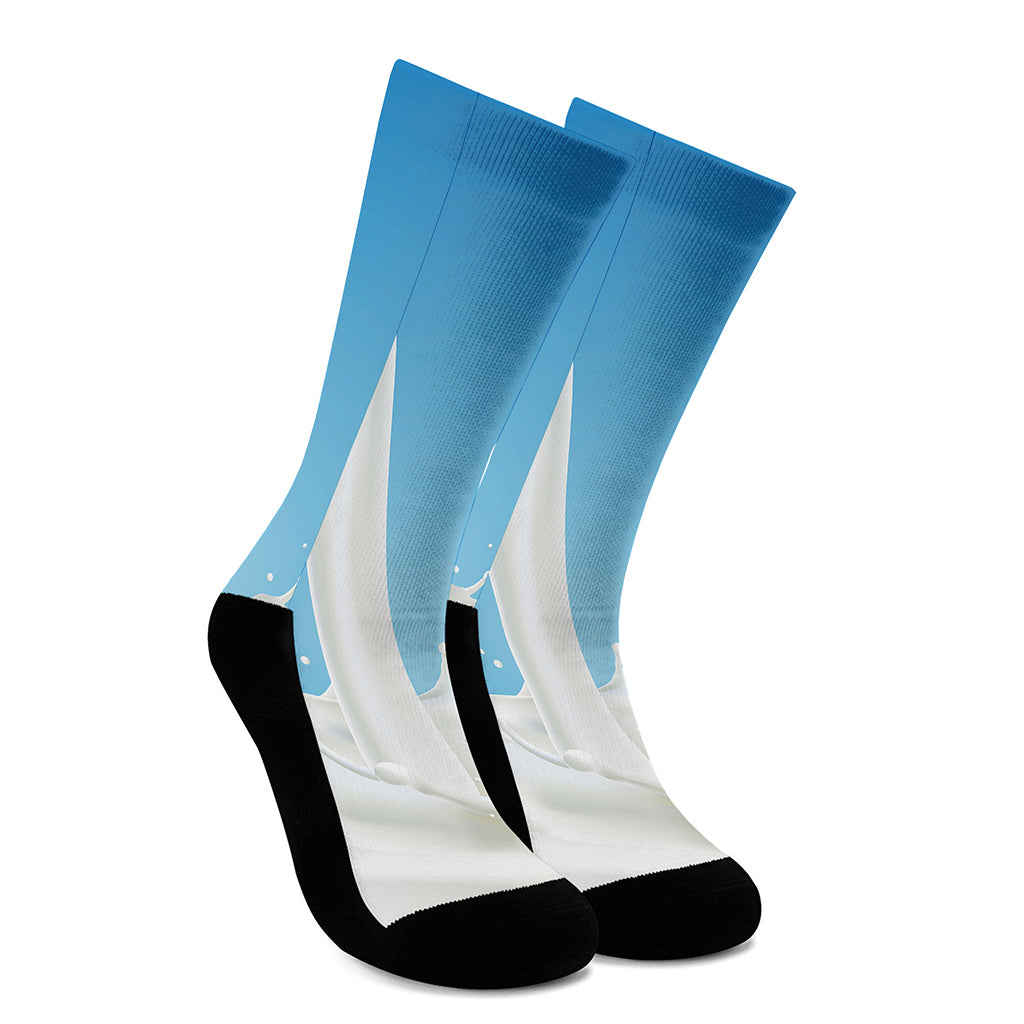 Milk Splash Print Crew Socks
