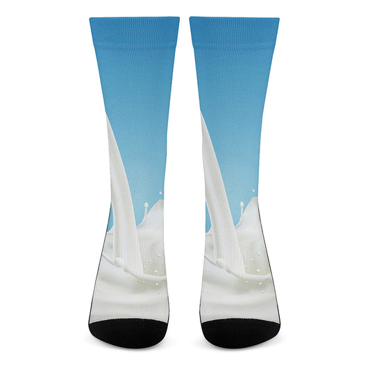 Milk Splash Print Crew Socks
