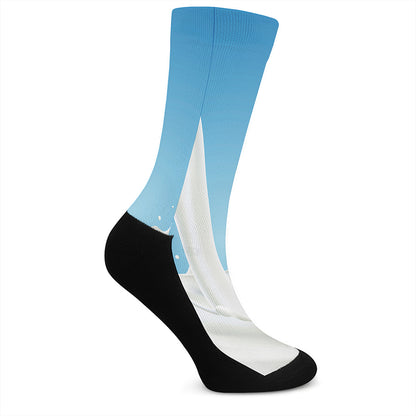 Milk Splash Print Crew Socks