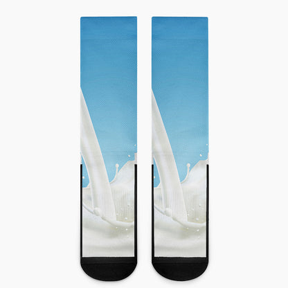 Milk Splash Print Crew Socks