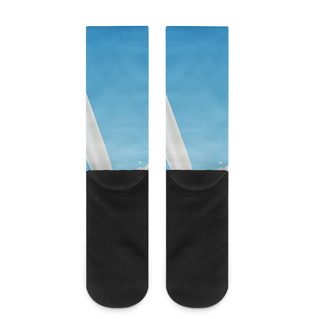 Milk Splash Print Crew Socks