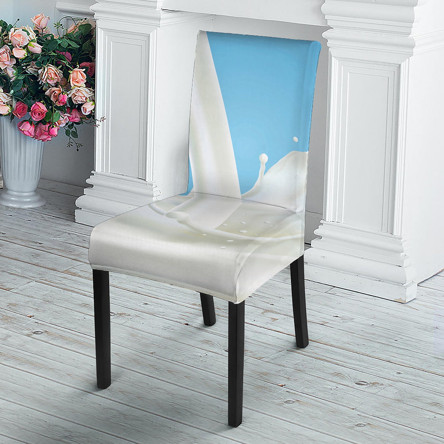 Milk Splash Print Dining Chair Slipcover