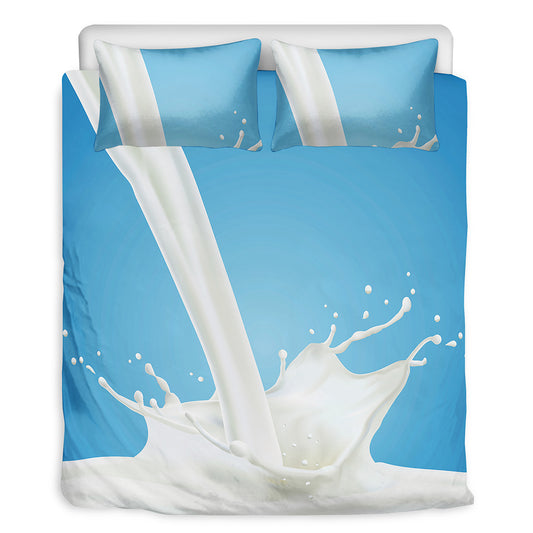 Milk Splash Print Duvet Cover Bedding Set