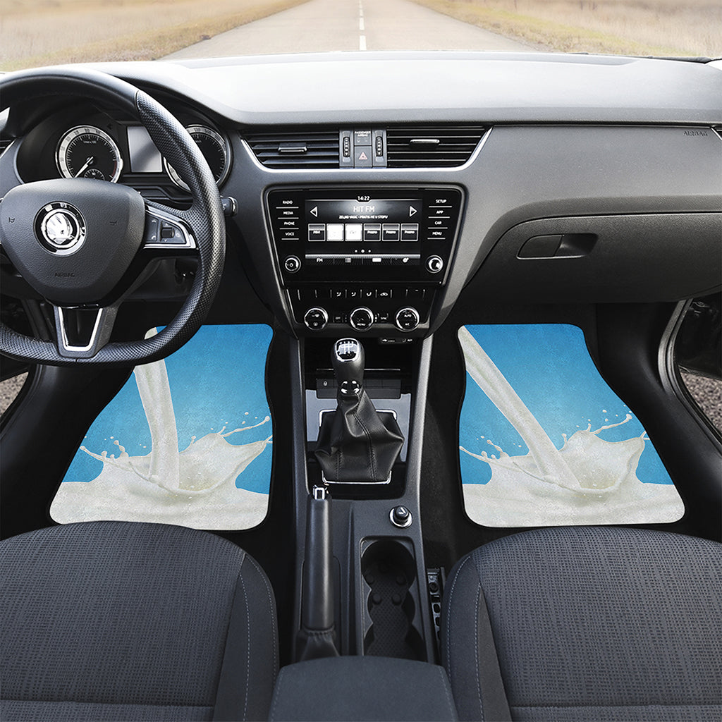 Milk Splash Print Front and Back Car Floor Mats