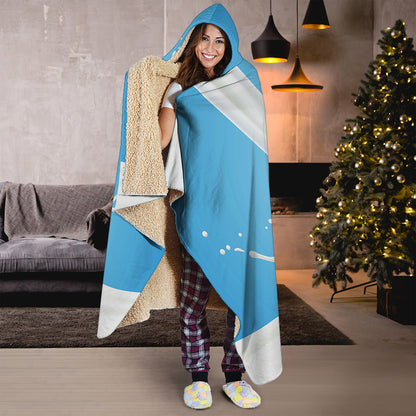 Milk Splash Print Hooded Blanket