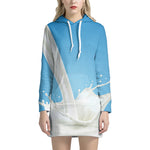Milk Splash Print Hoodie Dress