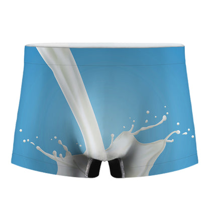 Milk Splash Print Men's Boxer Briefs