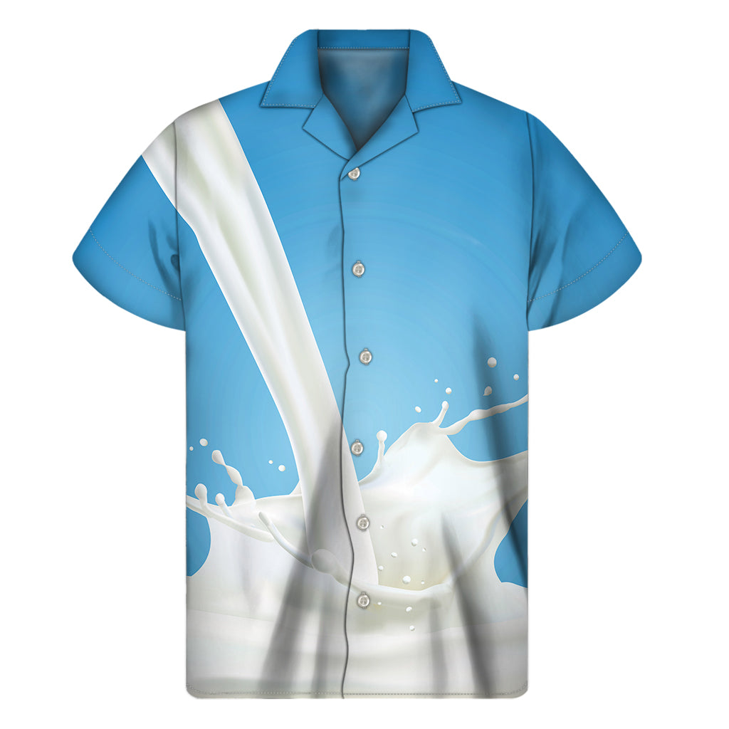 Milk Splash Print Men's Short Sleeve Shirt